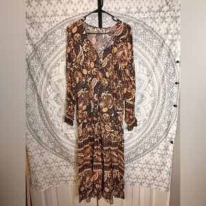 Dress Forum Bohemian Paisley Long Sleeve Dress